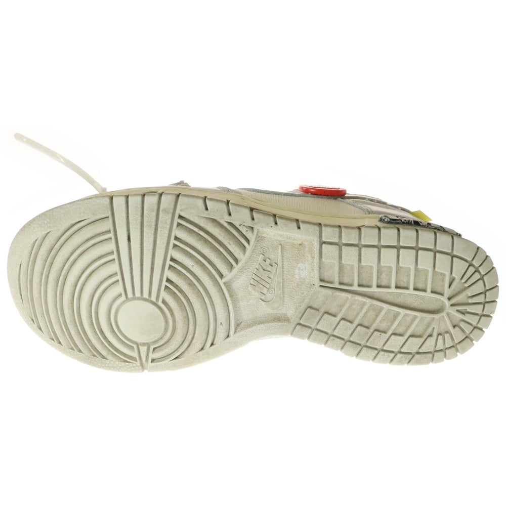 NIKE(ナイキ) ×OFF-WHITE DUNK LOW 1 OF 50 オフホワイトダンクロー ローカットスニーカー US9/27.0cm ホワイト/グレー DM1602-123