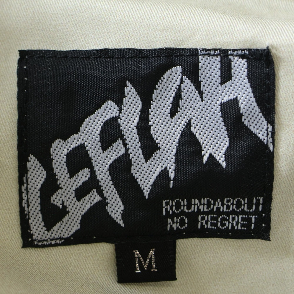 NO BRAND(ノーブランド) レフラー フラワー総柄 長袖シャツ ロングスリーブ アイボリー
