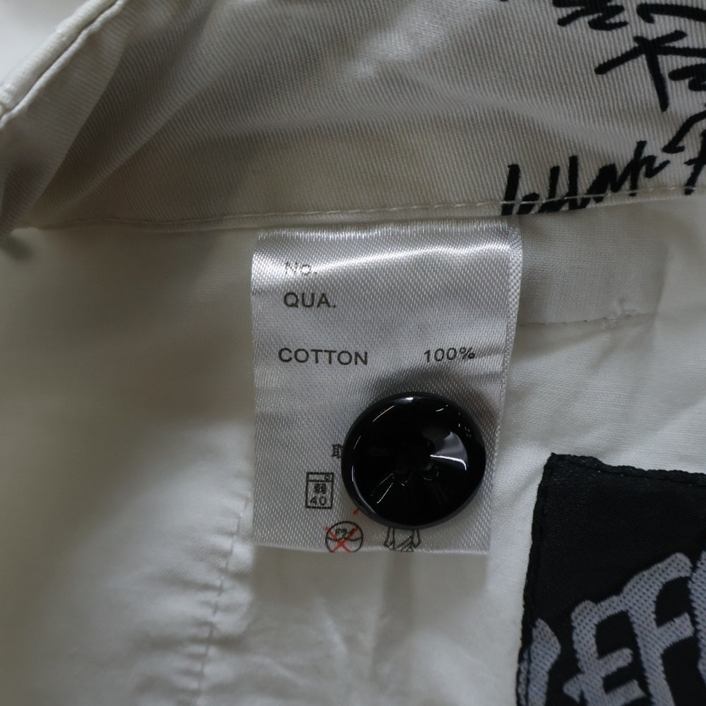 NO BRAND(ノーブランド) レフラー ロゴ総柄 ハーフパンツ ショーツ ホワイト