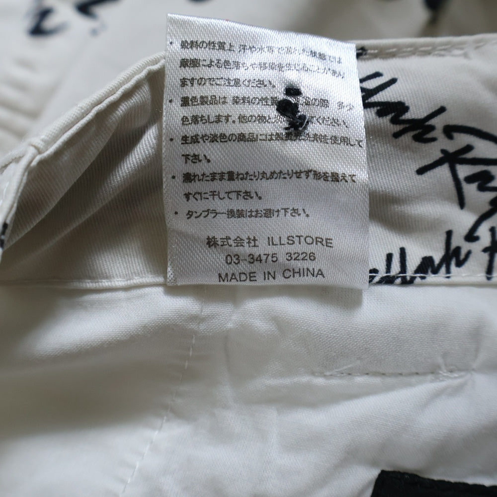 NO BRAND(ノーブランド) レフラー ロゴ総柄 ハーフパンツ ショーツ ホワイト