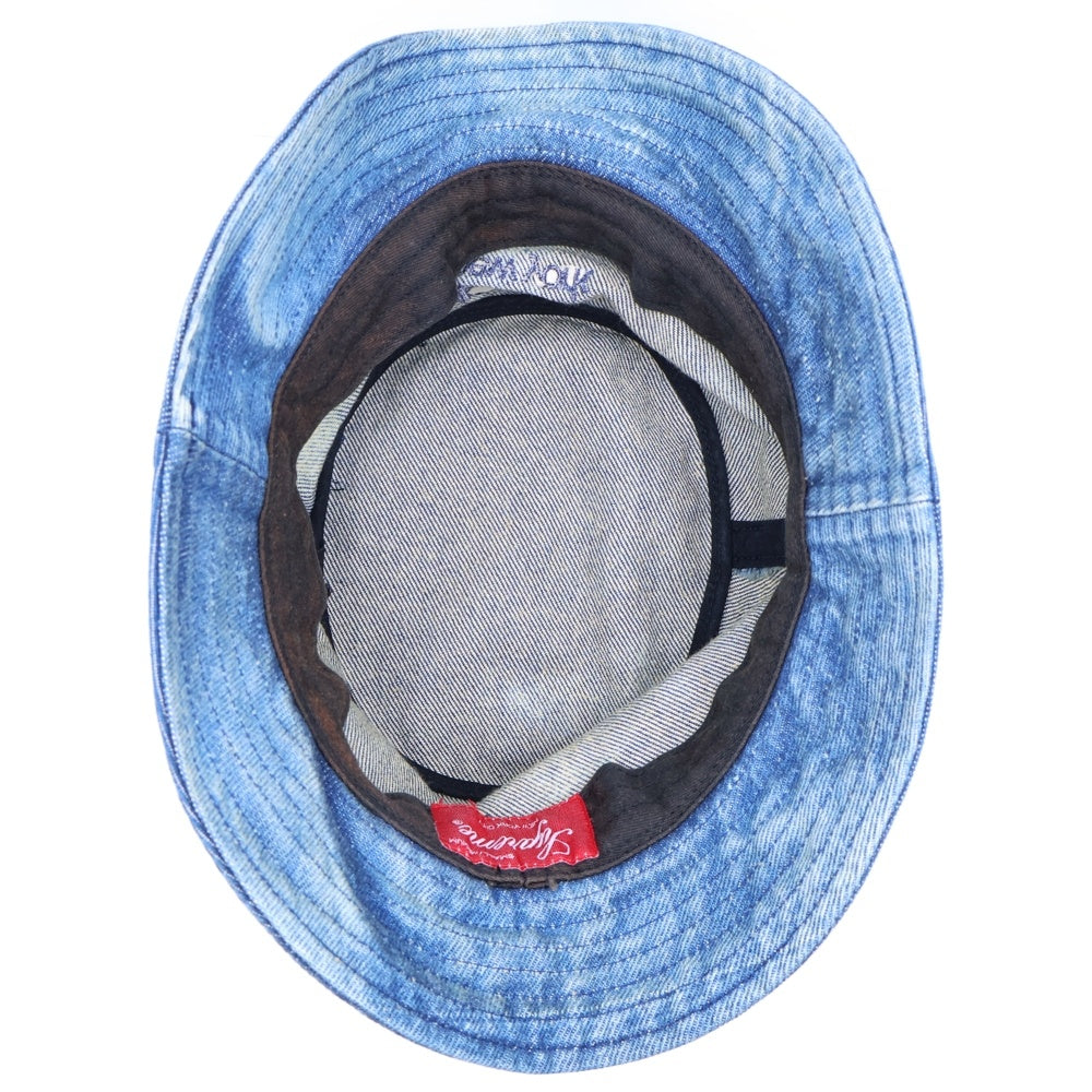 SUPREME(シュプリーム) 24SS Chino Twill Crusher チノツイルクラッシャー ロゴ刺繍 バケットハット インディゴ