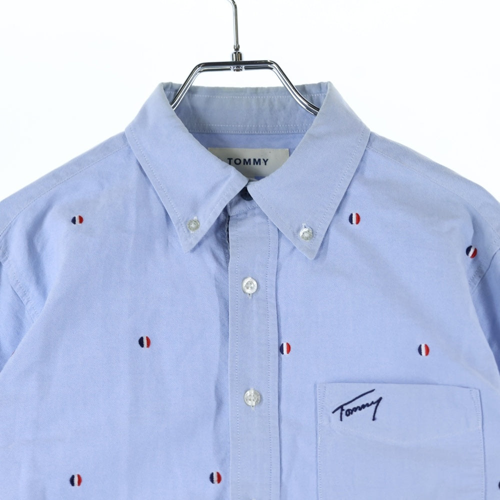 TOMMY(トミー) ロゴ総柄 長袖シャツ ブルー