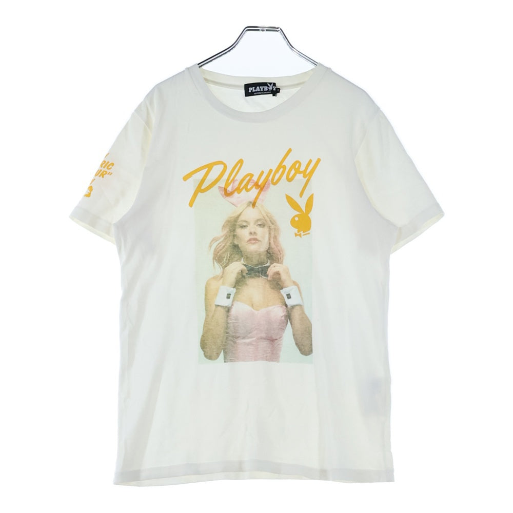 HYSTERIC GLAMOUR(ヒステリックグラマー) プレイボーイ クルーネック コットン 半袖Tシャツ カットソー ホワイト
