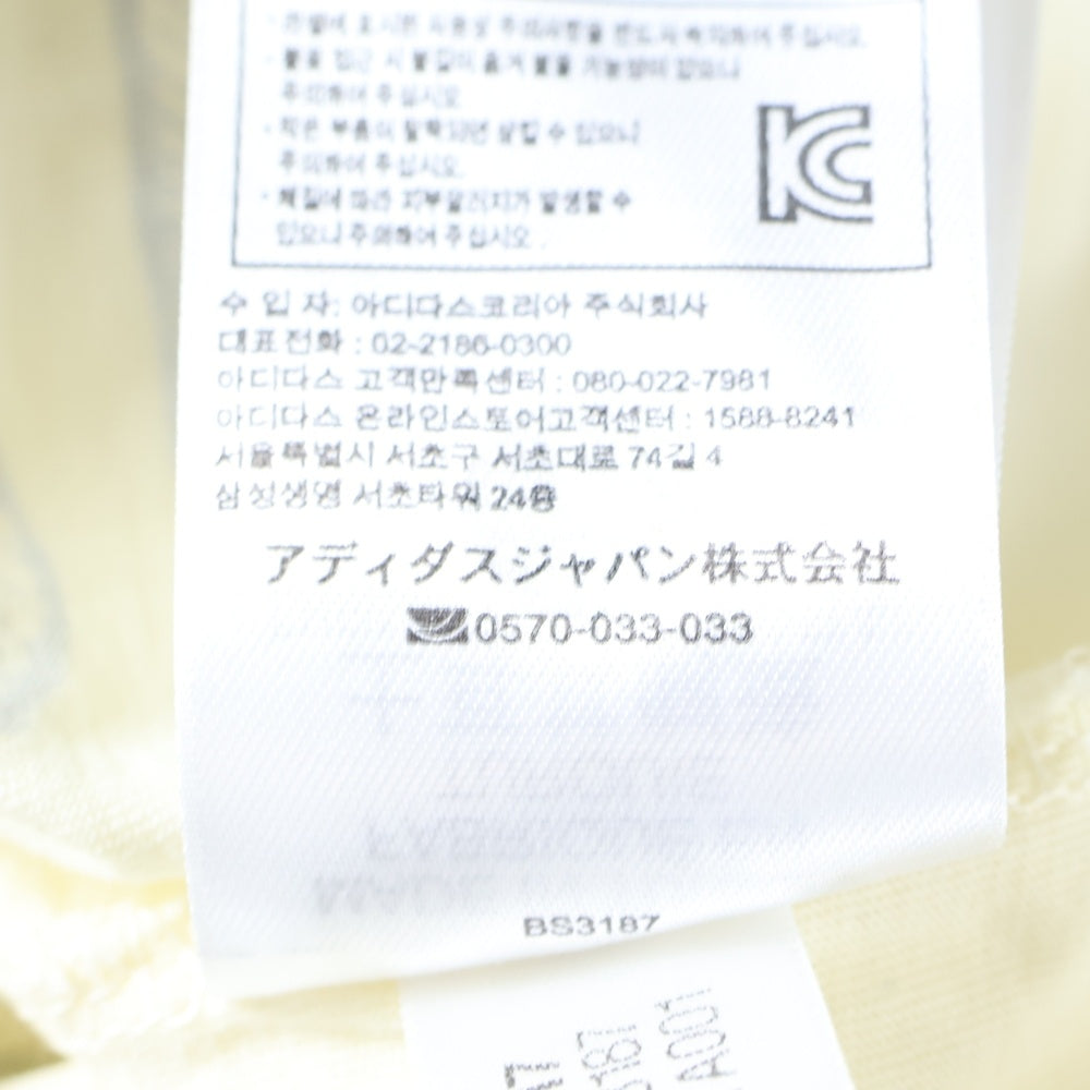 adidas(アディダス) ロゴプリント クルーネック 半袖Tシャツ カットソー アイボリー