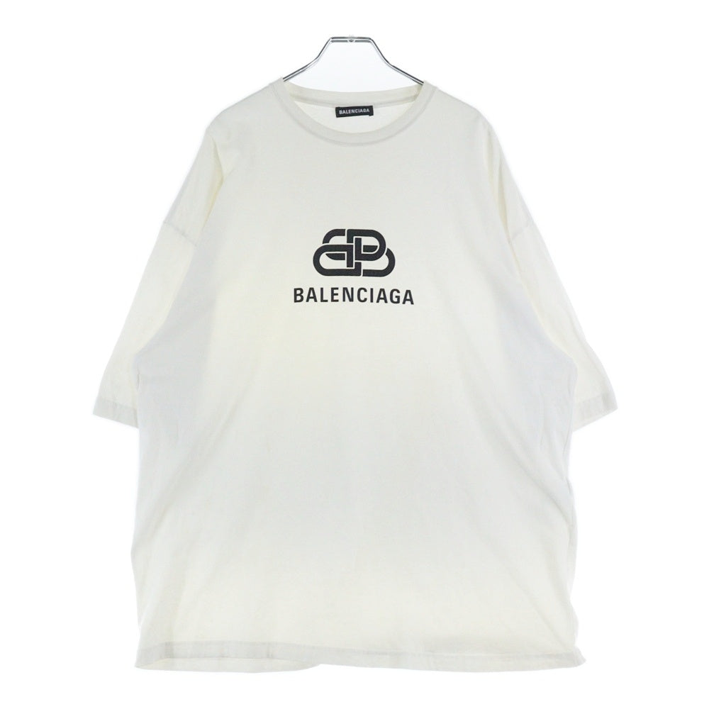BALENCIAGA(バレンシアガ) BBロゴプリント 半袖Tシャツ カットソー 570803 ホワイト