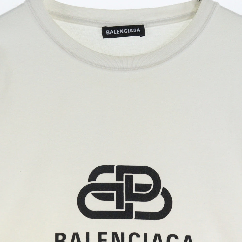 BALENCIAGA(バレンシアガ) BBロゴプリント 半袖Tシャツ カットソー 570803 ホワイト