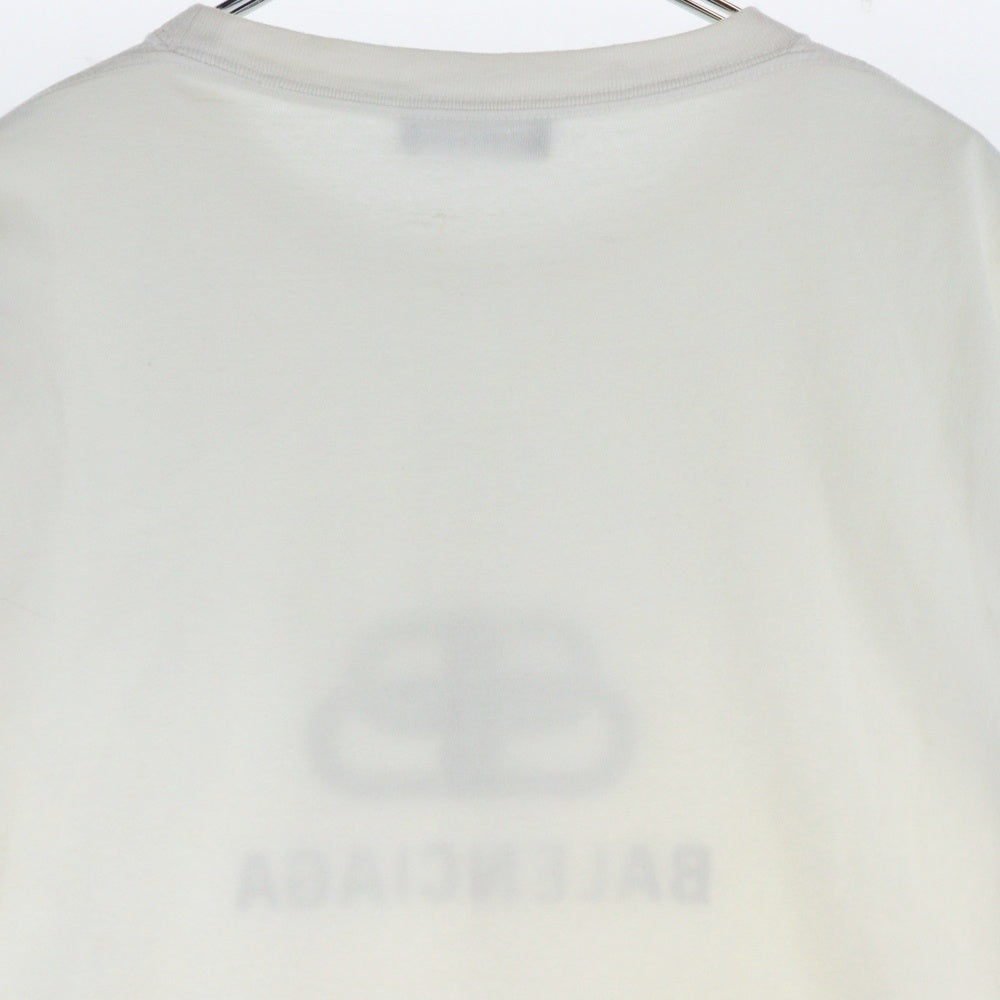 BALENCIAGA(バレンシアガ) BBロゴプリント 半袖Tシャツ カットソー 570803 ホワイト