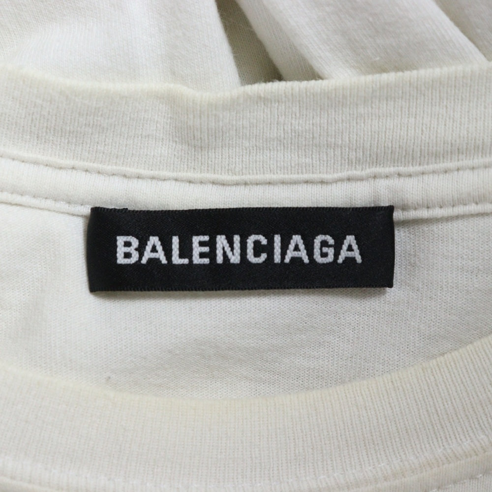 BALENCIAGA(バレンシアガ) BBロゴプリント 半袖Tシャツ カットソー 570803 ホワイト