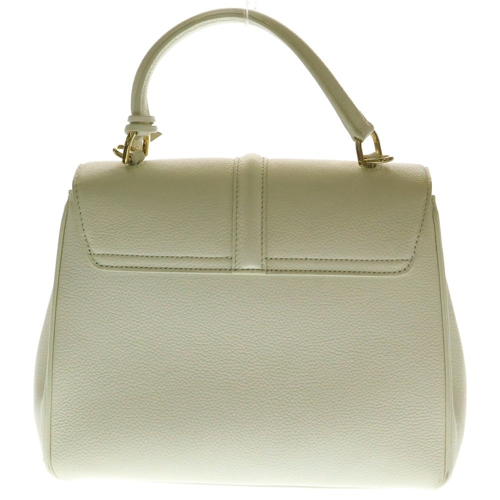 CELINE(セリーヌ) セーズ16 レザー 2WAY ハンド ショルダーバッグ ゴールド金具 ホワイト