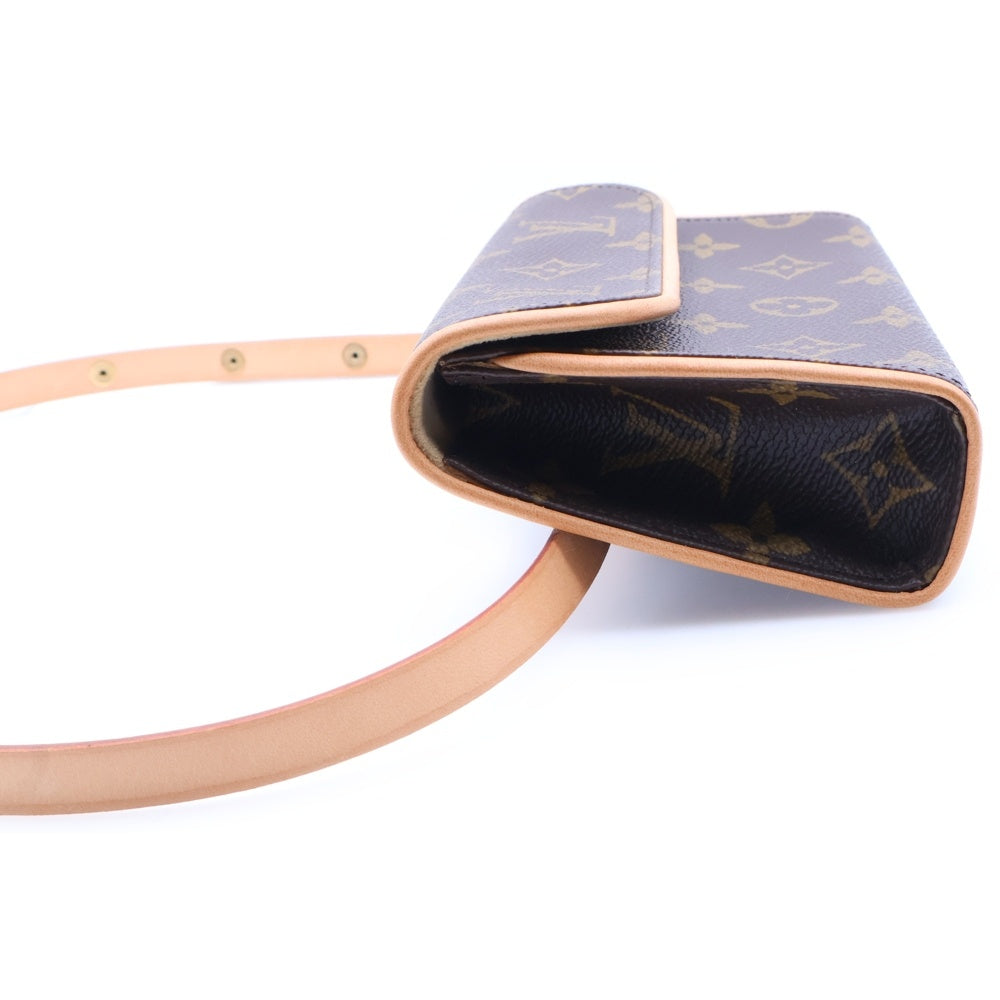 LOUIS VUITTON(ルイヴィトン) ポシェットフロランティーヌ モノグラム PVC レザー ウエストポーチ ベルト ボディバッグ ゴールド金具 ブラウン M51855