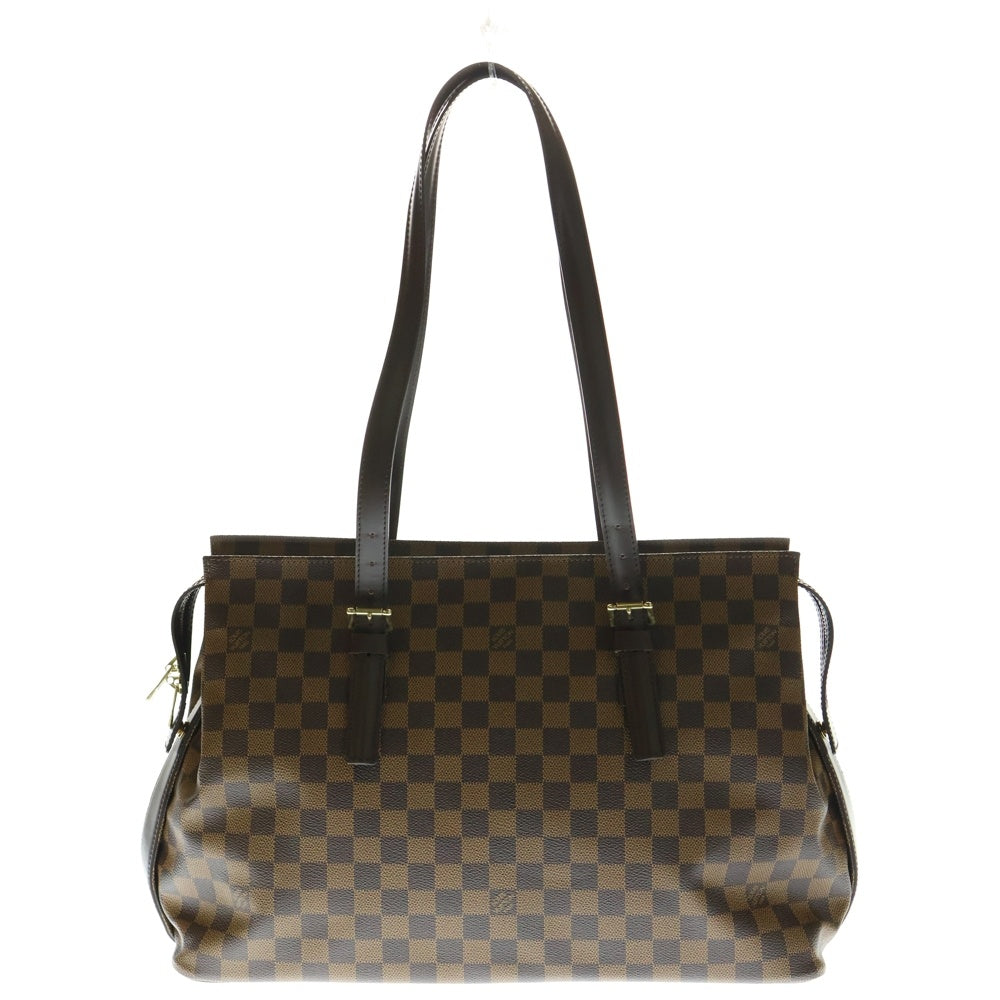 LOUIS VUITTON(ルイヴィトン) チェルシー ダミエ PVC レザー ショルダー トートバッグ ゴールド金具 ブラウン N51119