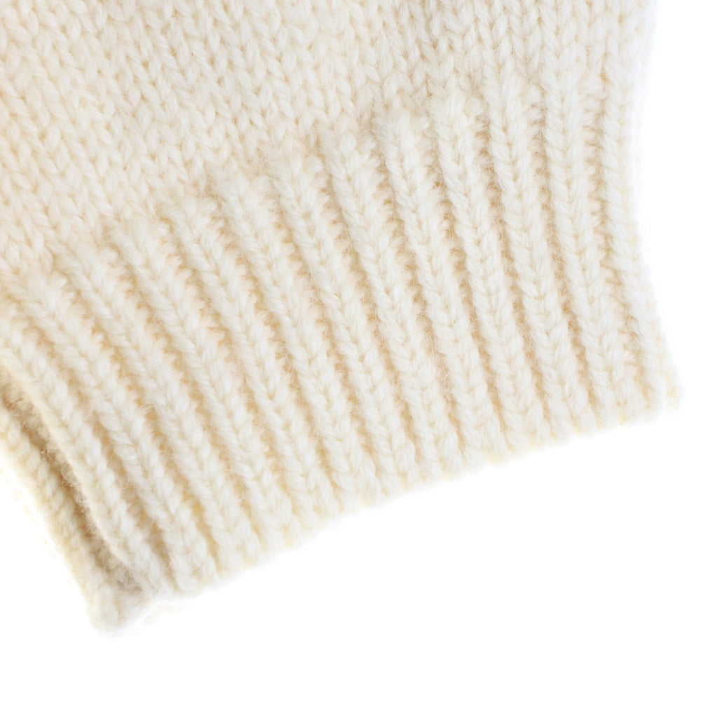 CELINE(セリーヌ) 21AW オーバーサイズ シェットランド ウール クルーネック プルオーバー 長袖ニット セーター アイボリー/ネイビー 2A38Q107O