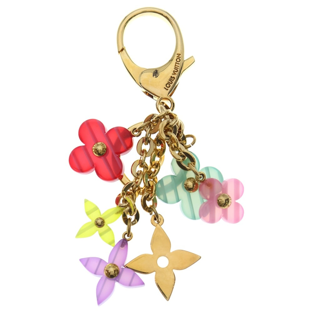 LOUIS VUITTON(ルイヴィトン) ポルトクレ ポップフラワー バッグチャーム キーリング キーホルダー マルチカラー ゴールド GP M66144