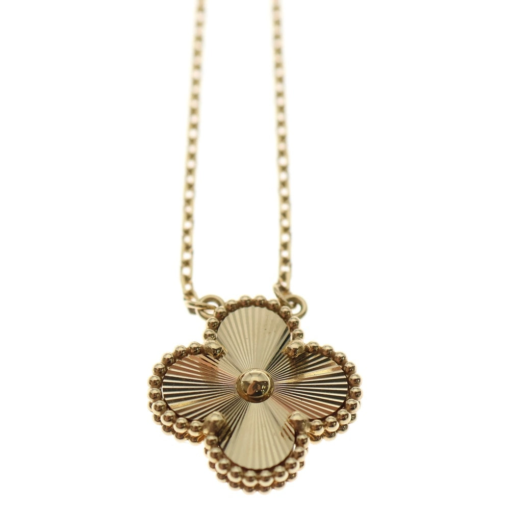 Van Cleef & Arpels(ヴァンクリーフアンドアーペル) ヴィンテージアルハンブラ ギョーシェ チェーンペンダントネックレス イエローゴールド Au750YG VCARP4KL00