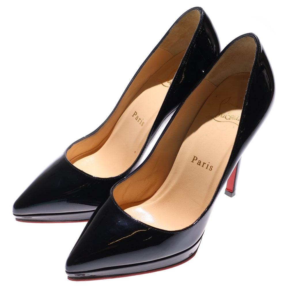 CHRISTIAN LOUBOUTIN(クリスチャンルブタン) ポインテッドトゥ パテント ピンヒール パンプス ブラック レディース