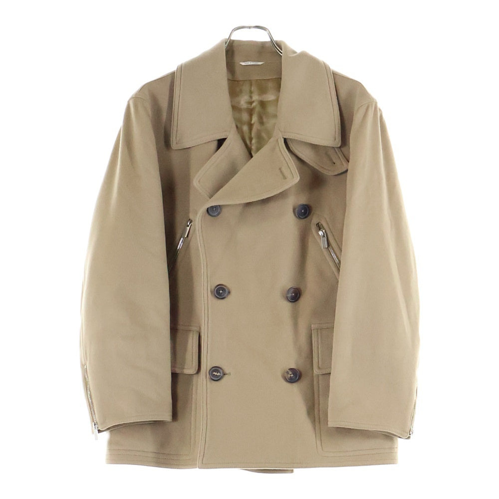 HERMES(エルメス) ジップポケット カシミヤウール Pコート ベージュ