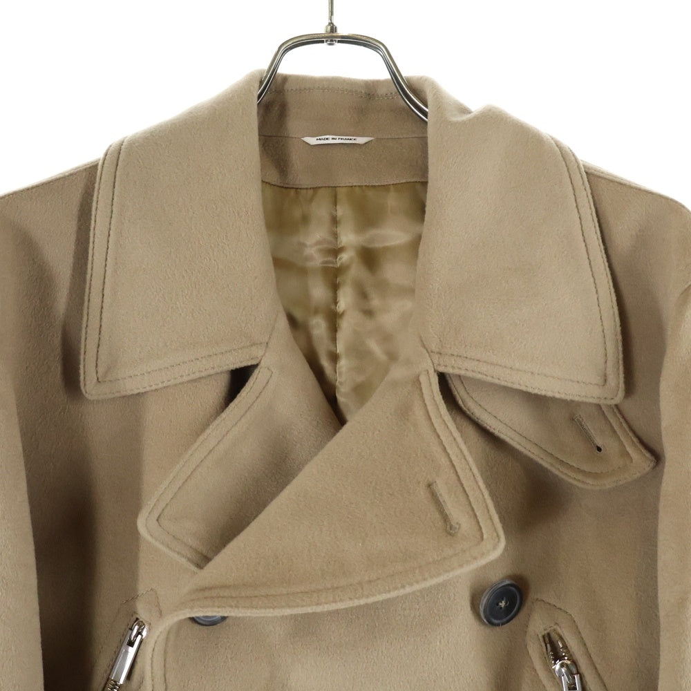 HERMES(エルメス) ジップポケット カシミヤウール Pコート ベージュ