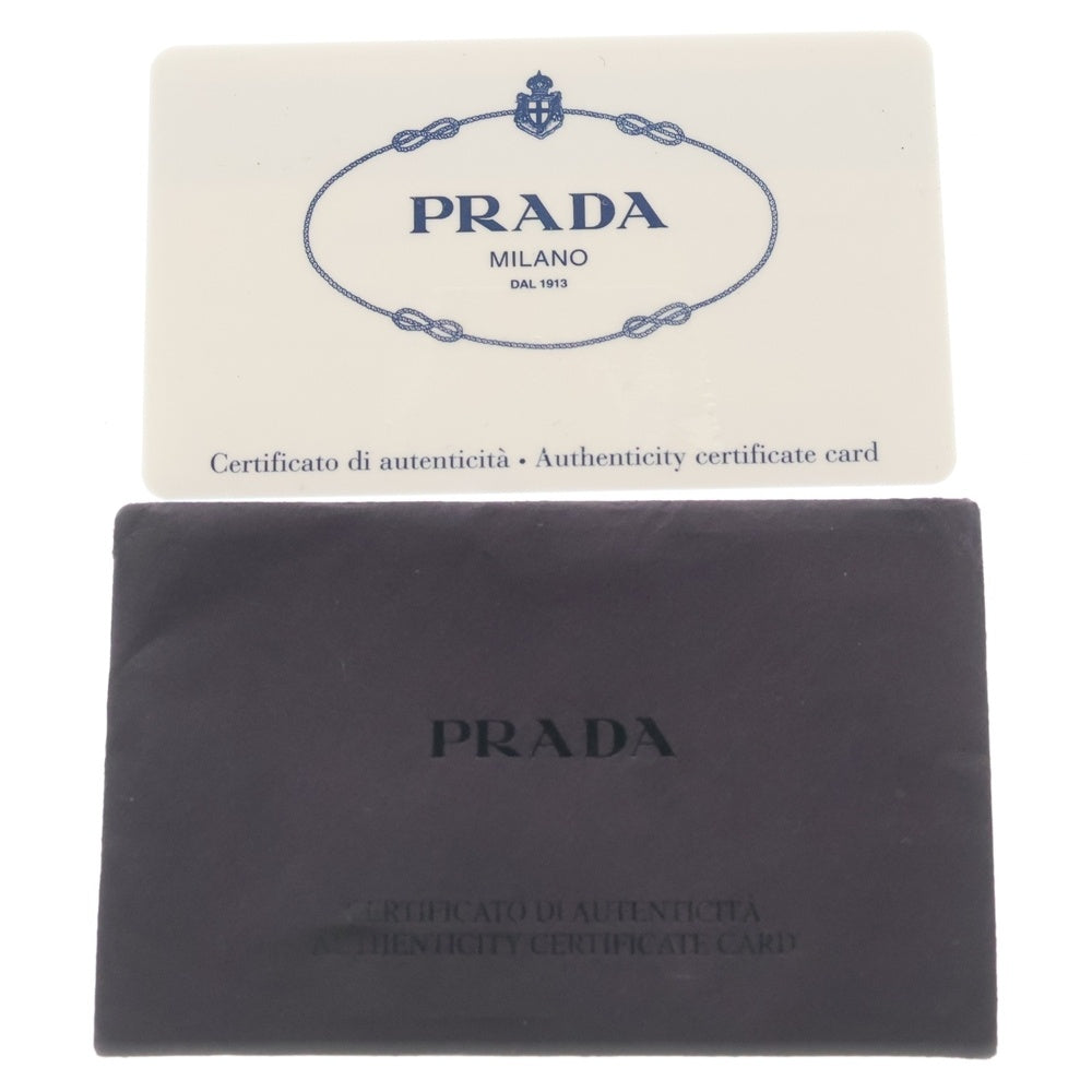 PRADA(プラダ) ロゴ ジャガード ショルダーバッグ ブラック レザー VA0768 VA0768 レディース