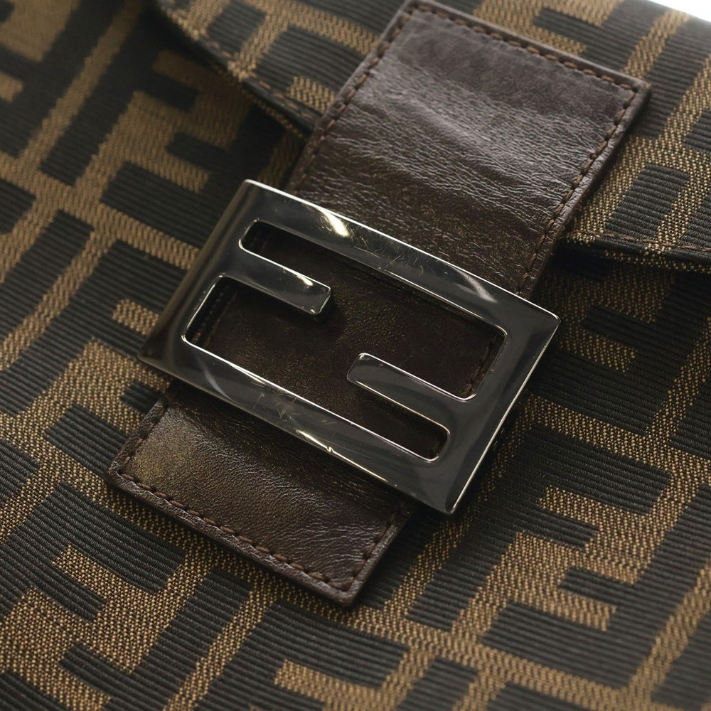 FENDI(フェンディ) ズッカ ワンショルダーバッグ ブラウン PVCレザー レディース