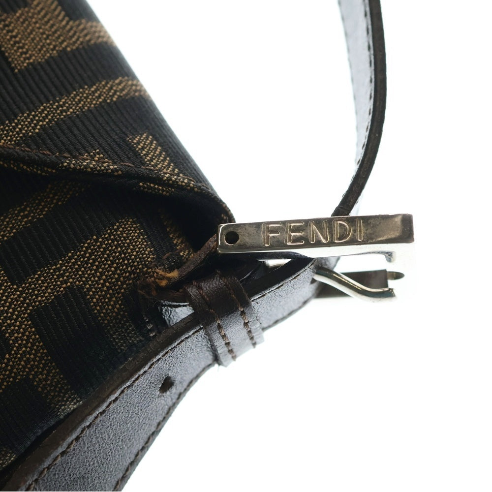 FENDI(フェンディ) ズッカ ワンショルダーバッグ ブラウン PVCレザー レディース