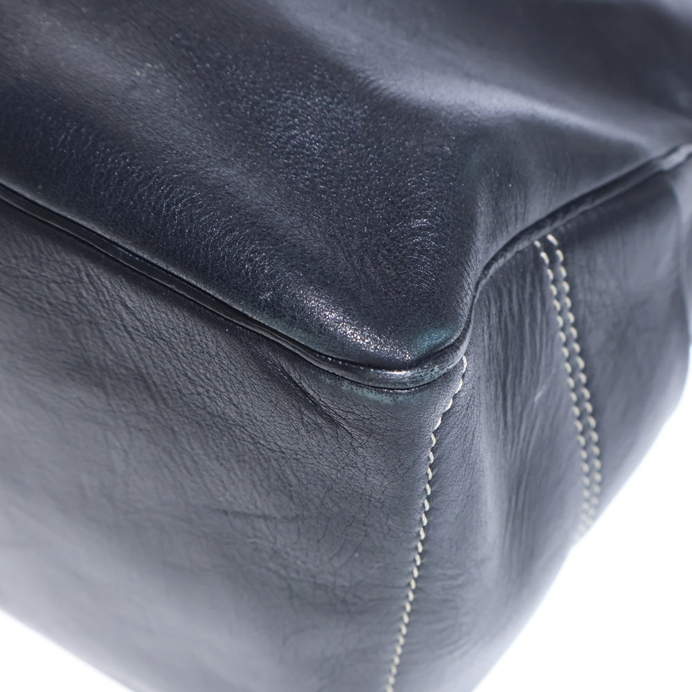 CELINE(セリーヌ) マカダム ブギーバッグ ブラック レザー ハンドバッグ レディース