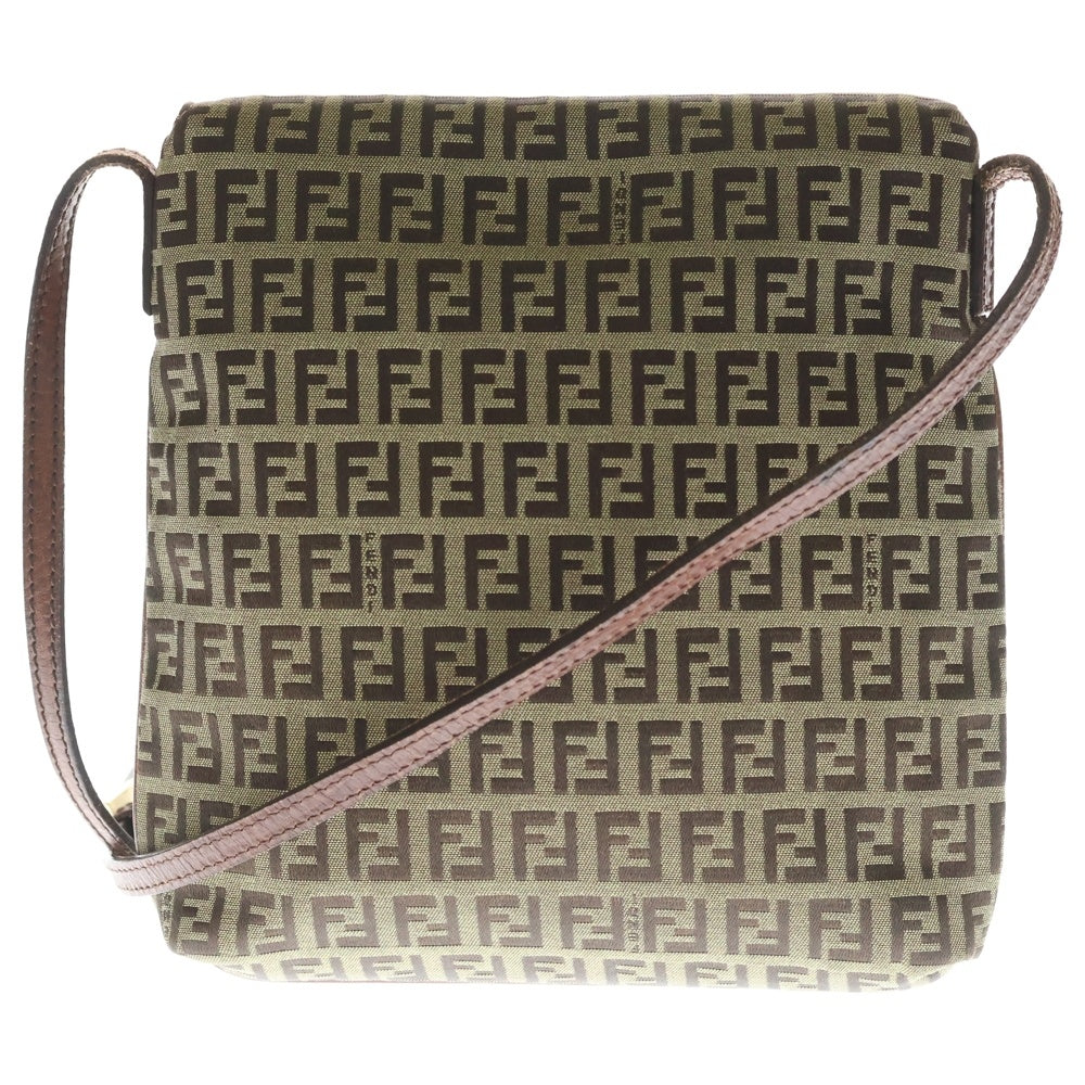 FENDI(フェンディ) ズッキーノ ショルダーバッグ ブラウン キャンバスレザー 8BT075 TN9-069 レディース