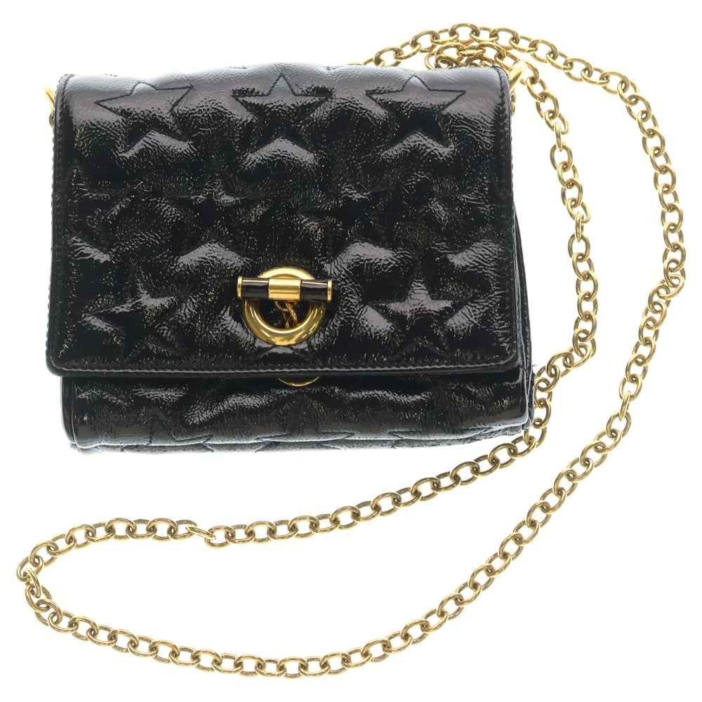YVES SAINT LAURENT(イヴサンローラン) スターモチーフ チェーン ショルダーバッグ ブラック レザー ゴールド金具 レディース