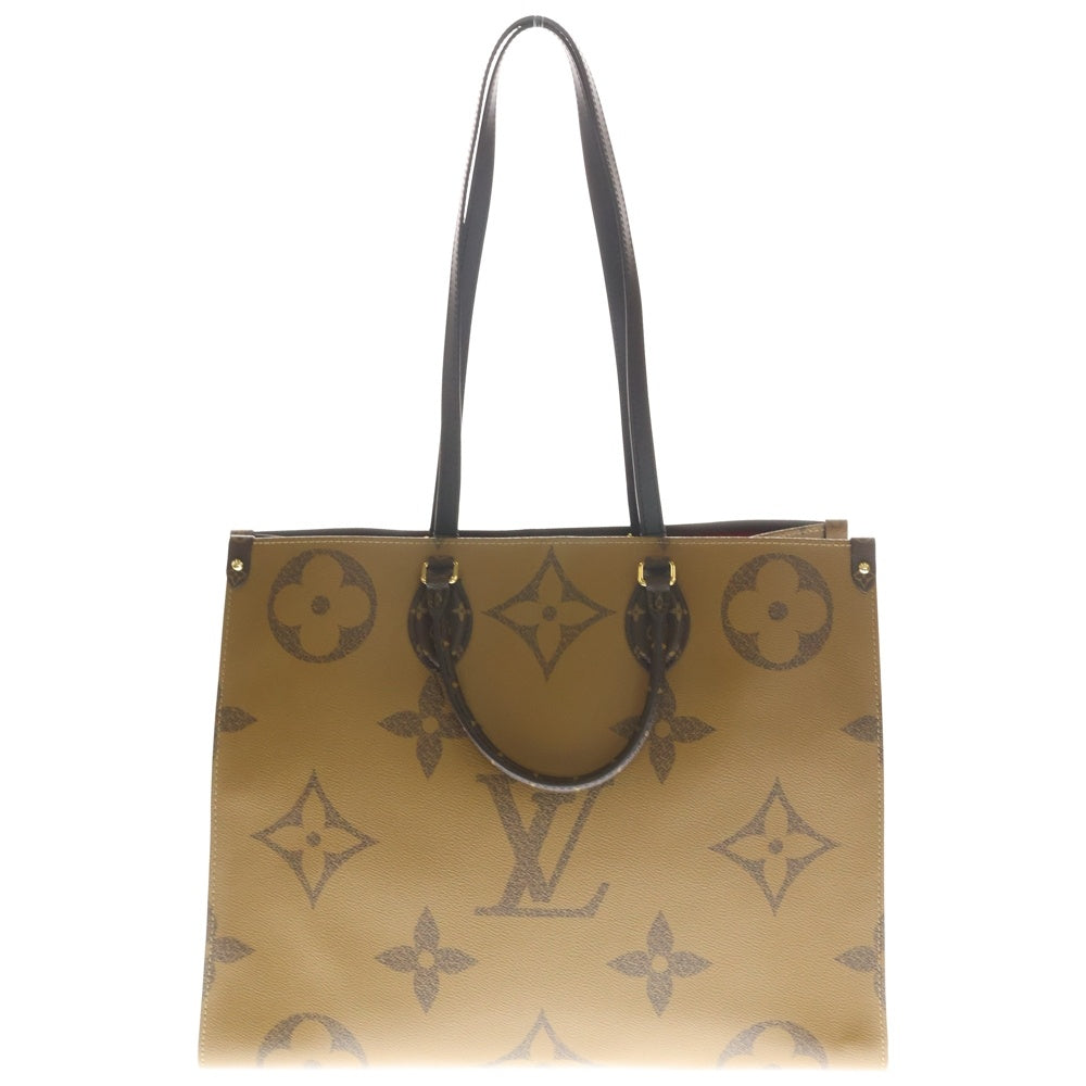 LOUIS VUITTON(ルイヴィトン) モノグラム リバース オンザゴー GM ハンドバッグ ブラウン PVCレザー M44576 RFID レディース