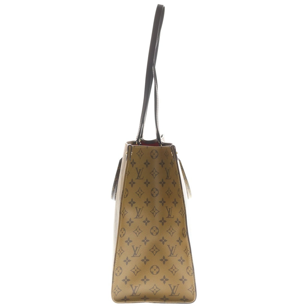 LOUIS VUITTON(ルイヴィトン) モノグラム リバース オンザゴー GM ハンドバッグ ブラウン PVCレザー M44576 RFID レディース