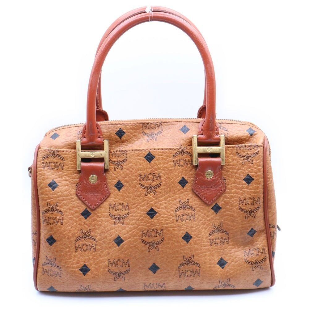 MCM(エム シー エム) ヴィセトス ボストンバッグ ブラウン レザー レディース