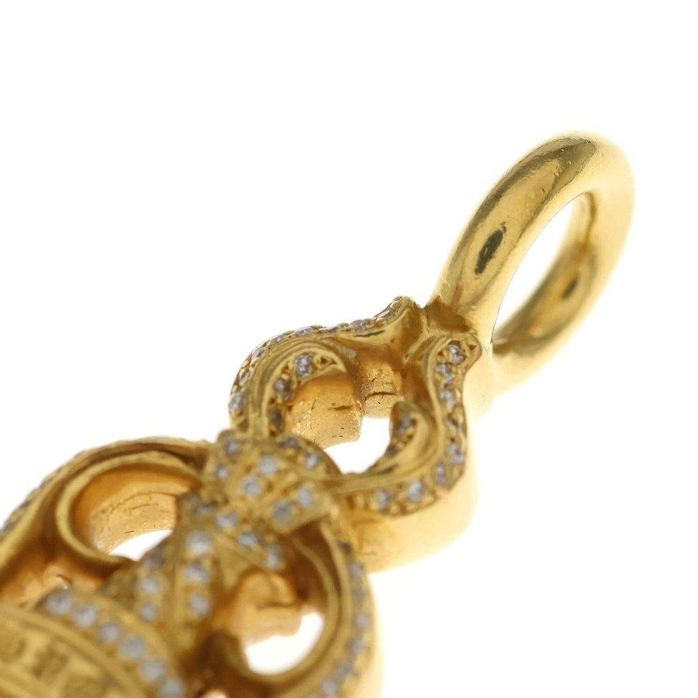 CHROME HEARTS(クロムハーツ) 22K DBL DAGGER P DIA 22Kダブルダガー PAVEダイヤ ネックレストップ ゴールド