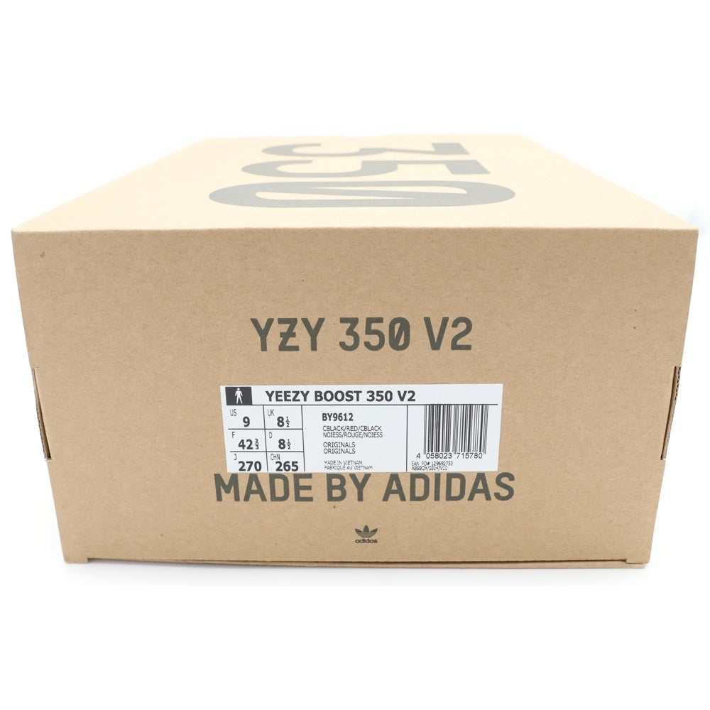 adidas(アディダス) YEEZY BOOST 350 V2 CORE BLACK イージーブースト ローカットスニーカー ブラック/オレンジ US9/27cm BY9612