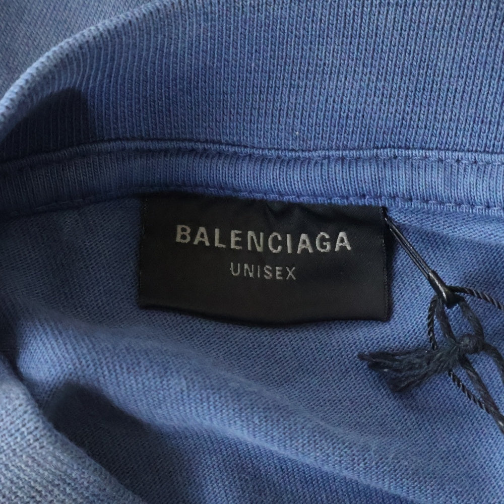 BALENCIAGA(バレンシアガ) バックロゴ ヴィンテージ加工 長袖Tシャツ カットソー ブルー 772208 TPVU4