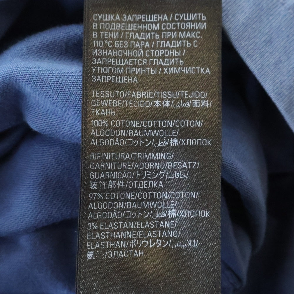 BALENCIAGA(バレンシアガ) バックロゴ ヴィンテージ加工 長袖Tシャツ カットソー ブルー 772208 TPVU4