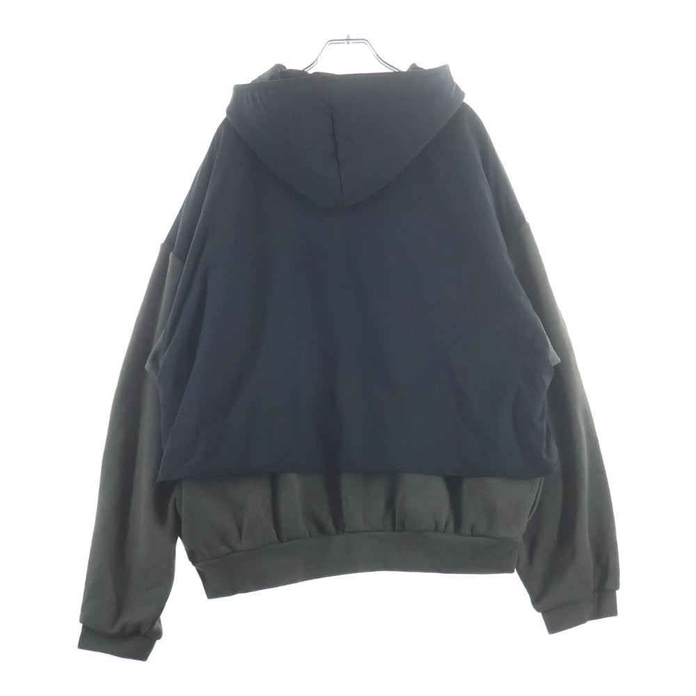 FEAR OF GOD ESSENTIALS(フィアオブゴッド エッセンシャルズ) ナイロン/フリースドッキング プルオーバーパーカー ブラック/カーキ