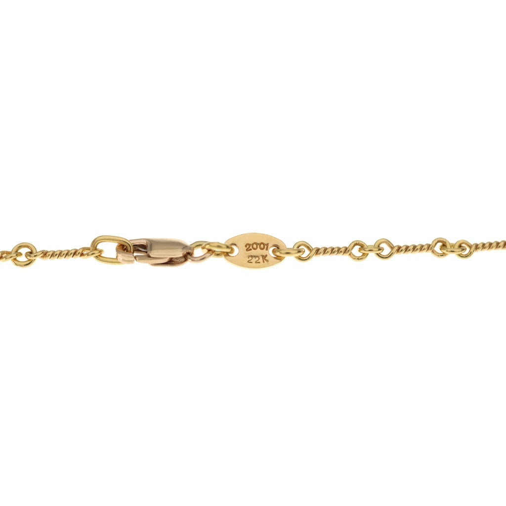 CHROME HEARTS(クロムハーツ) 22K NECKCHAIN T18 ツイストチェーンネックレス 18inch ゴールドBCA014