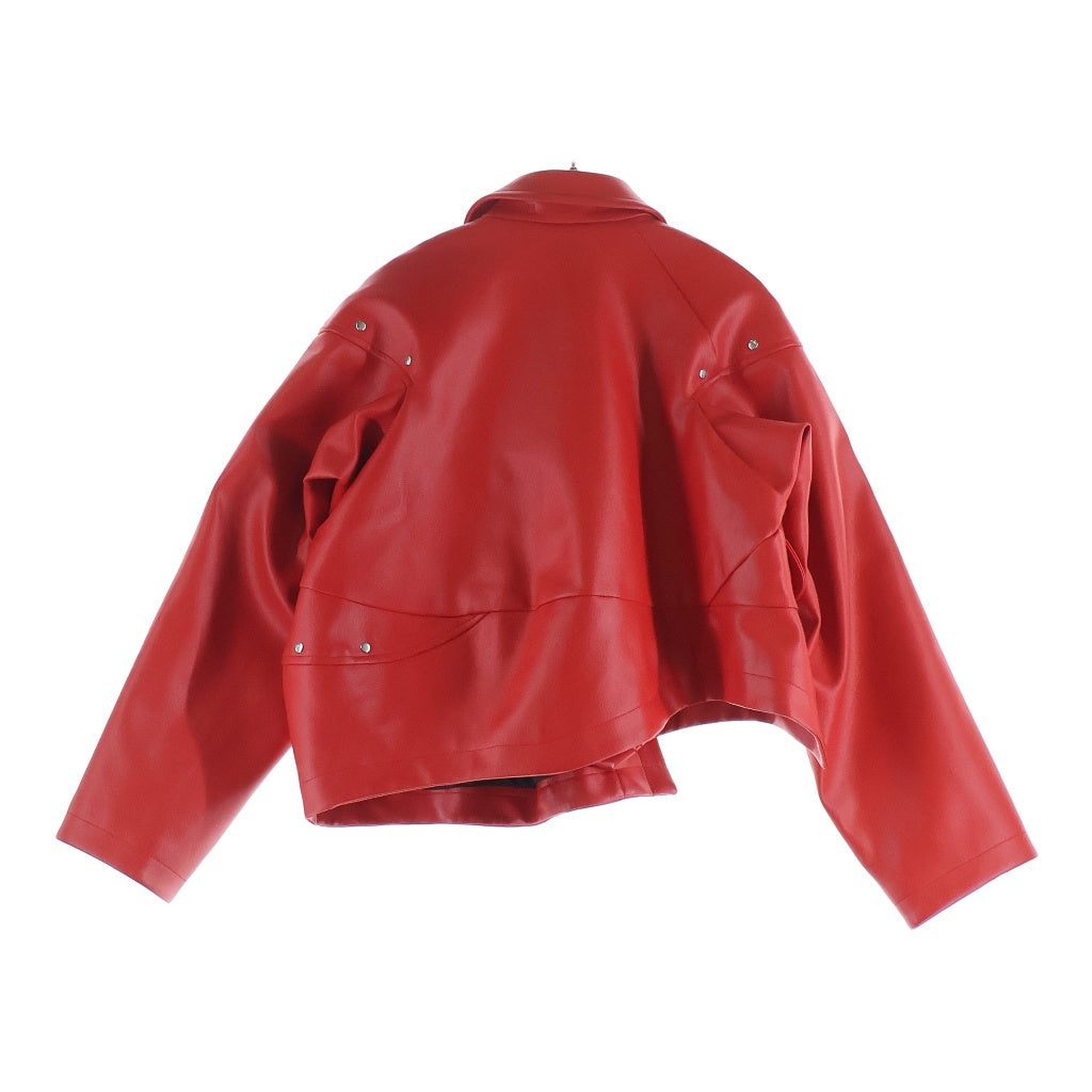 COMME des GARCONS(コムデギャルソン) 16AW 変形 レザー ライダースジャケット 合成皮革 レッド GR-J059 レディース
