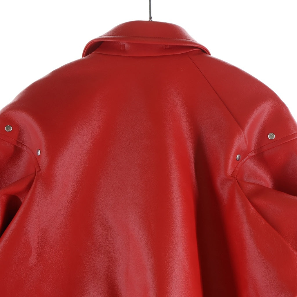 COMME des GARCONS(コムデギャルソン) 16AW 変形 レザー ライダースジャケット 合成皮革 レッド GR-J059 レディース
