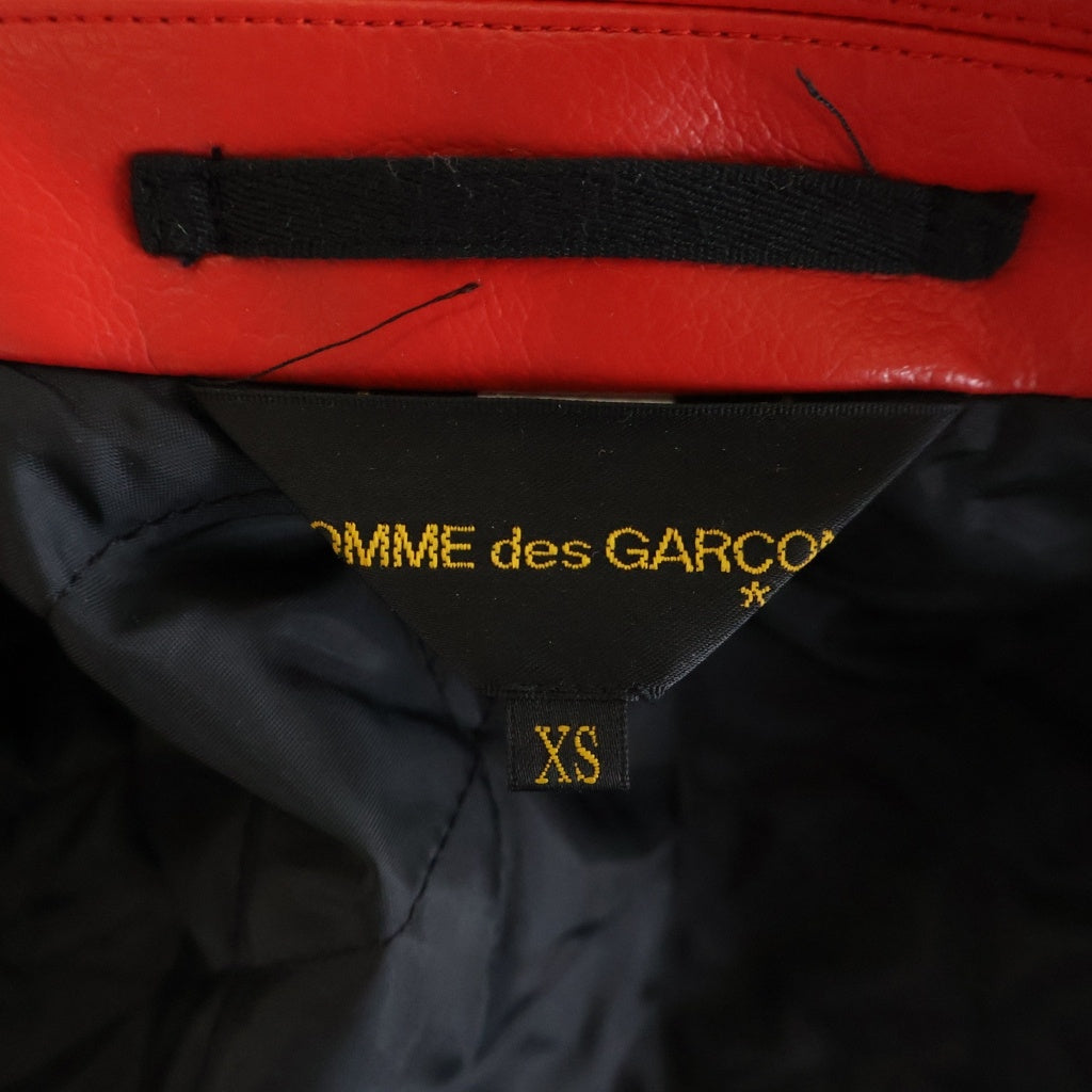 COMME des GARCONS(コムデギャルソン) 16AW 変形 レザー ライダースジャケット 合成皮革 レッド GR-J059 レディース