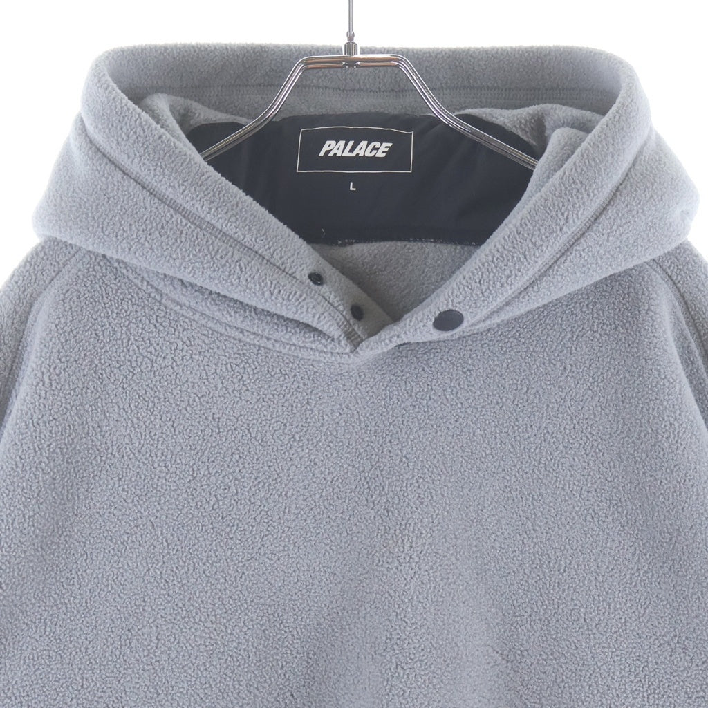 Palace Skateboards(パレススケートボーズ) POLARTEC LAZER HOOD ポーラテック エンボスロゴ フリースプルオーバーパーカー グレー