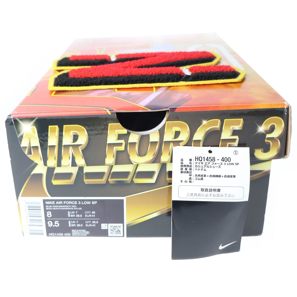 NIKE(ナイキ) ×NIGO AIR FORCE 3 LOW SP NAVY ニゴー エアフォース 3 ローカットスニーカー マルチ US8/26cm HQ1458-400