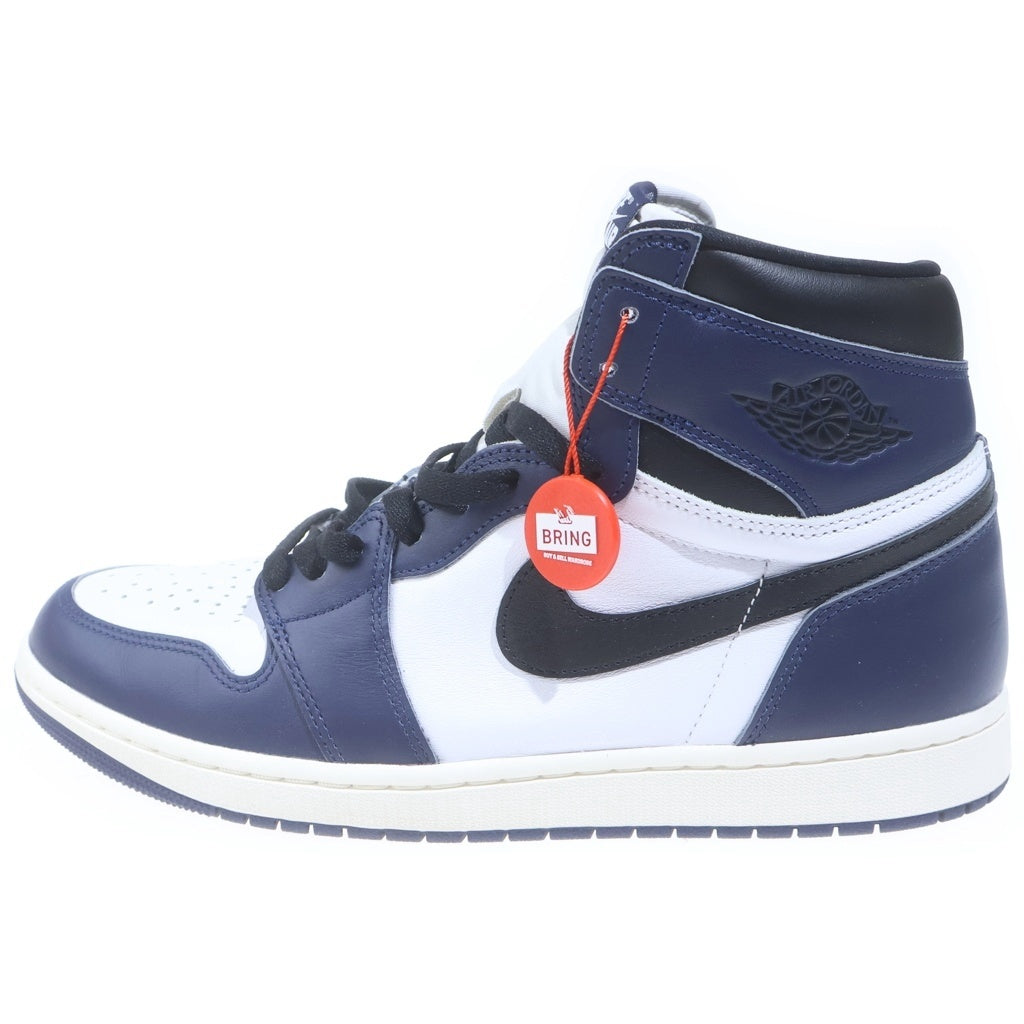 NIKE(ナイキ) AIR JORDAN 1 RETRO HIGH OG MIDNIGHT エアジョーダン1 レザーハイカットスニーカー ホワイト/ネイビー US11.5/29.5cm DZ5485-401 箱