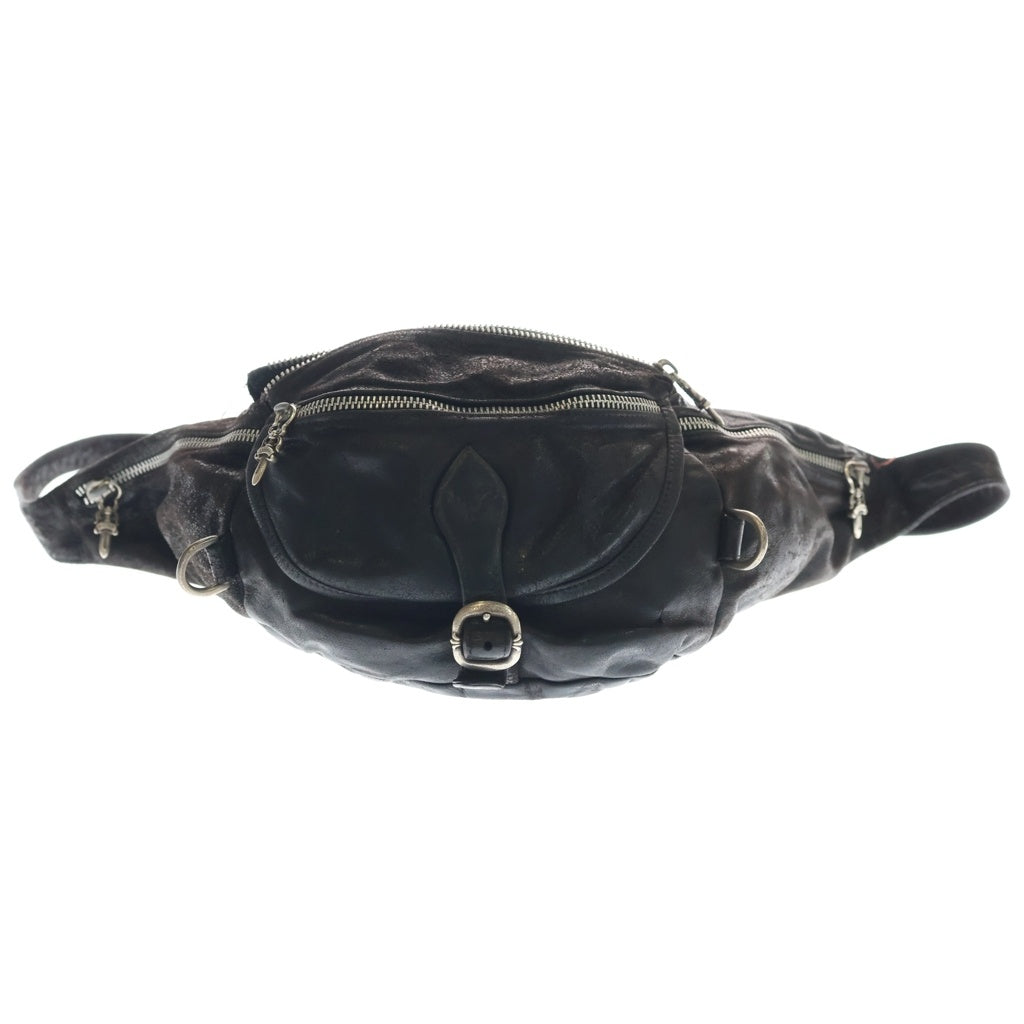 CHROME HEARTS(クロムハーツ) SNAT PACK スナットパック ダガージップ ガンスリンガーベルト レザーウエストバッグ ブラック