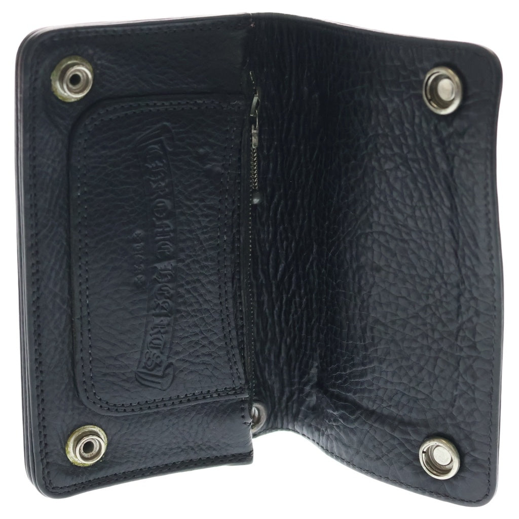 CHROME HEARTS(クロムハーツ) 1ZIP 1ジップ クロスボールボタン レザーウォレット 財布 ブラック BCA362