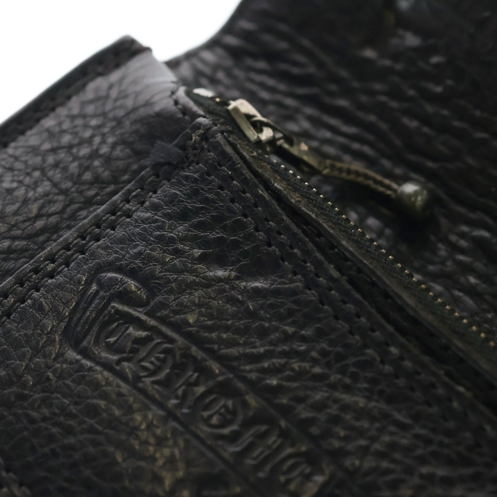 CHROME HEARTS(クロムハーツ) 1ZIP 1ジップ クロスボールボタン レザーウォレット 財布 ブラック BCA362