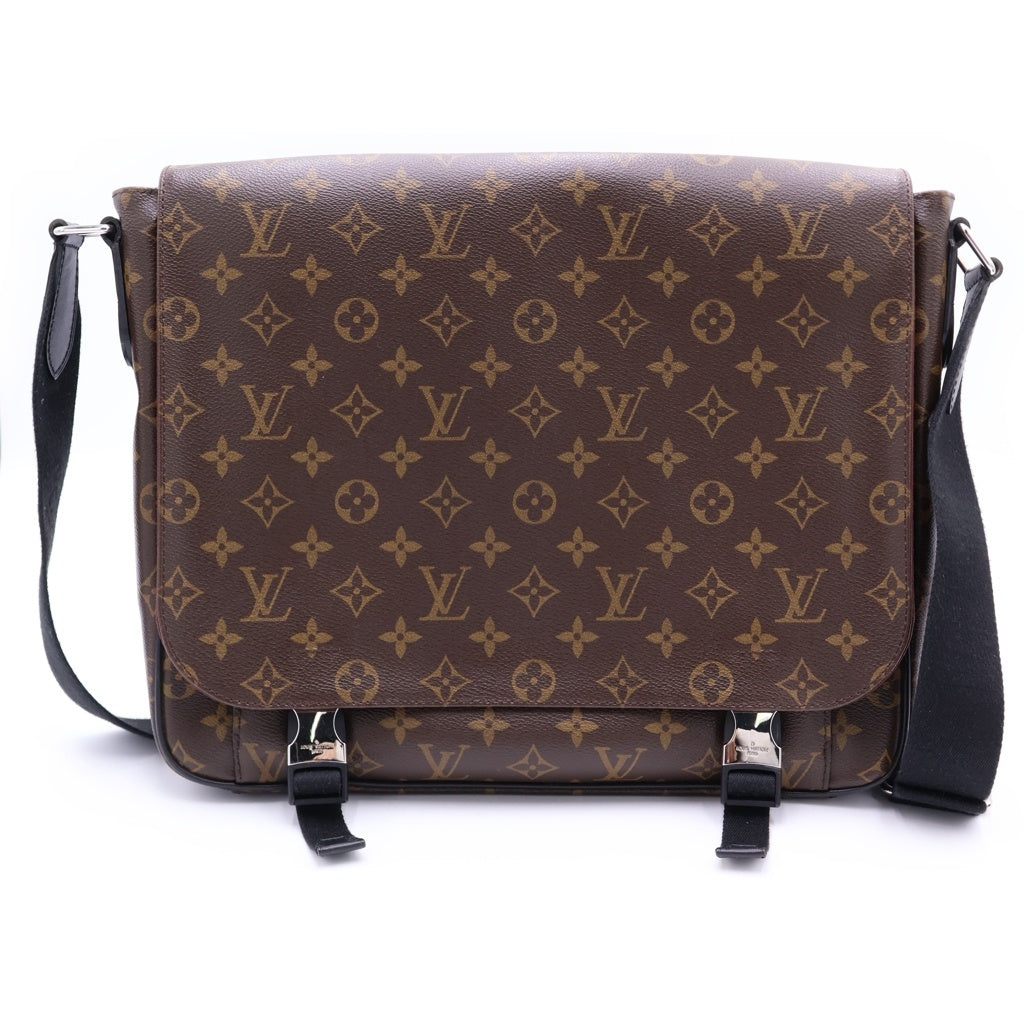 LOUIS VUITTON(ルイヴィトン) モノグラムマカサー クラレンス ショルダーバッグ ブラウン レザー×PVC M40936 シルバー金具 レディース