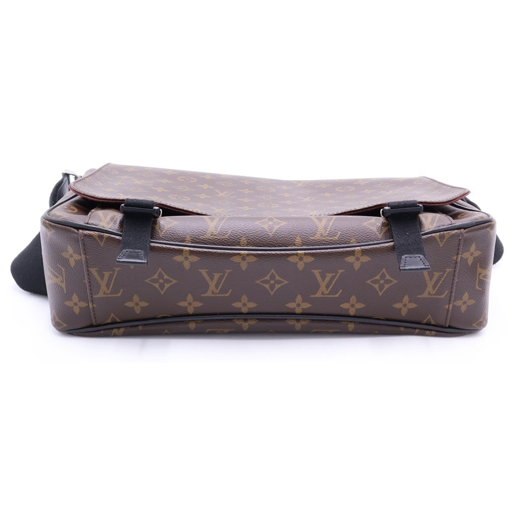 LOUIS VUITTON(ルイヴィトン) モノグラムマカサー クラレンス ショルダーバッグ ブラウン レザー×PVC M40936 シルバー金具 レディース
