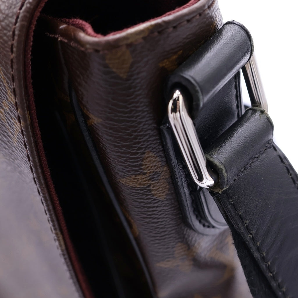 LOUIS VUITTON(ルイヴィトン) モノグラムマカサー クラレンス ショルダーバッグ ブラウン レザー×PVC M40936 シルバー金具 レディース