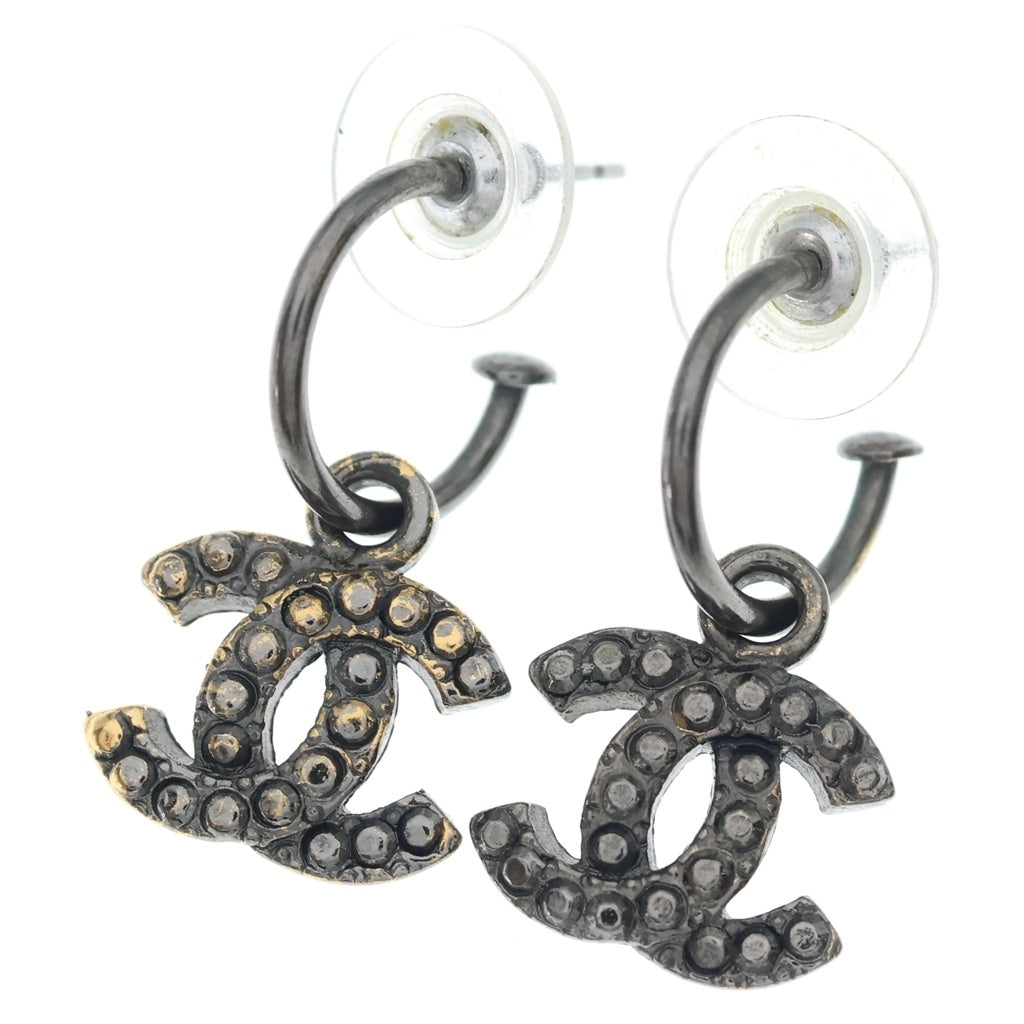 CHANEL(シャネル) ココマーク ラインストーン ピアス メタル 両耳用 ブラック系 05A レディース