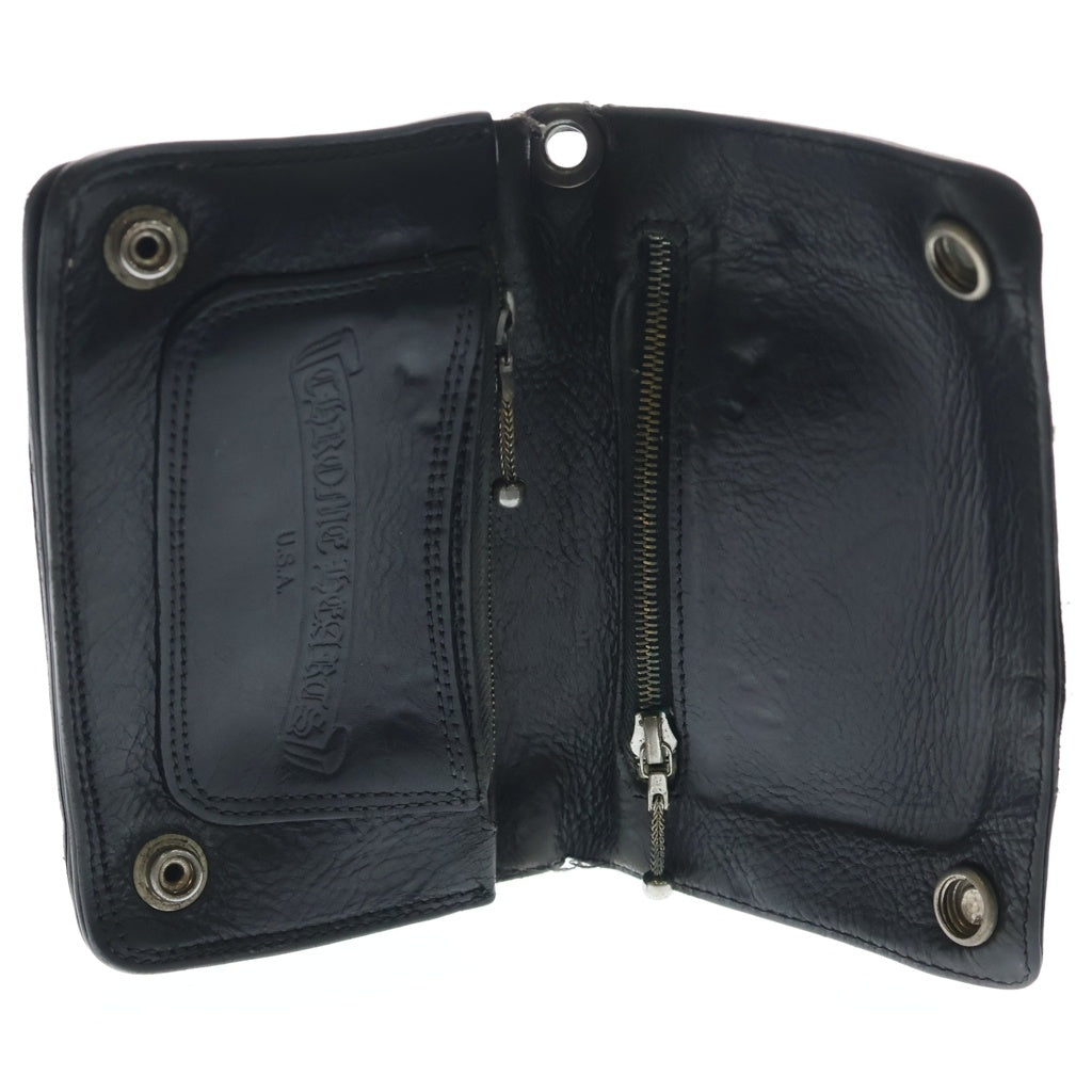CHROME HEARTS(クロムハーツ) 2ZIP 2ジップ クロスボールボタンレザーウォレット 財布 ブラック